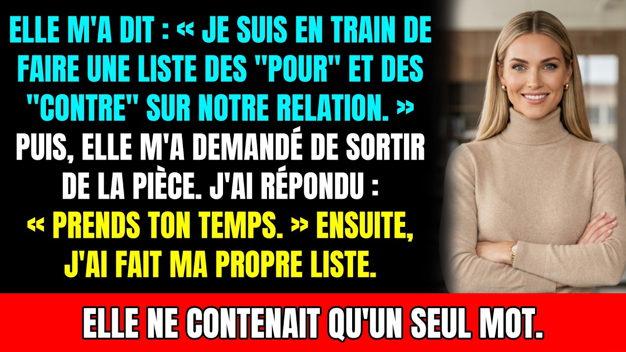 Elle voulait un homme plus riche et m'a jugé comme un produit : j'ai tout arrêté en 5 minutes