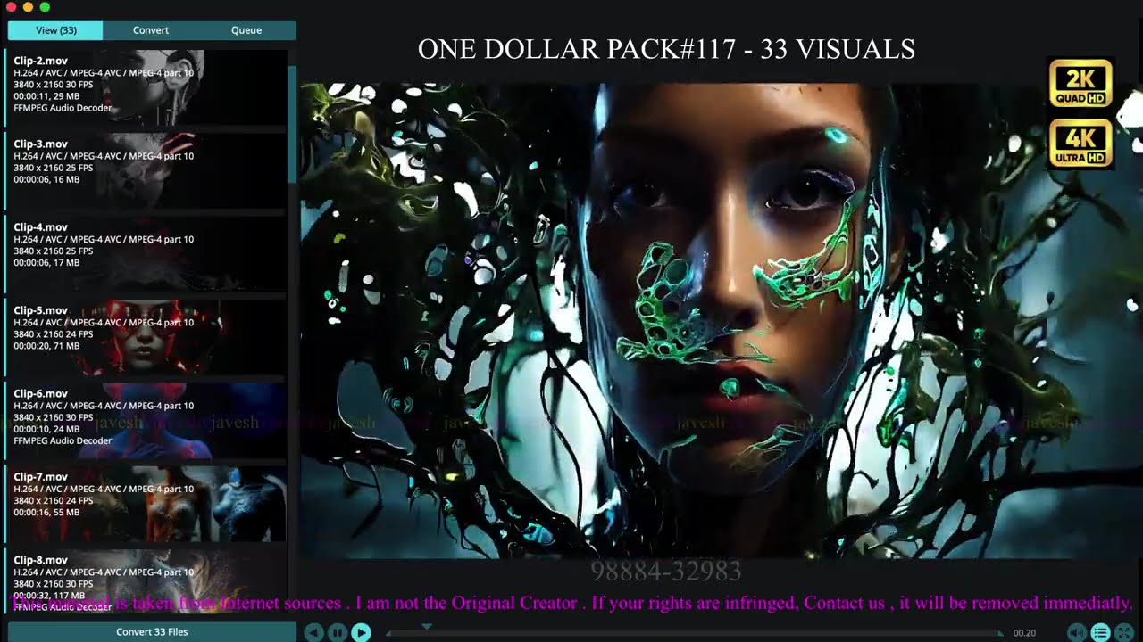One Dollar Pack#117 -  33 Visuals