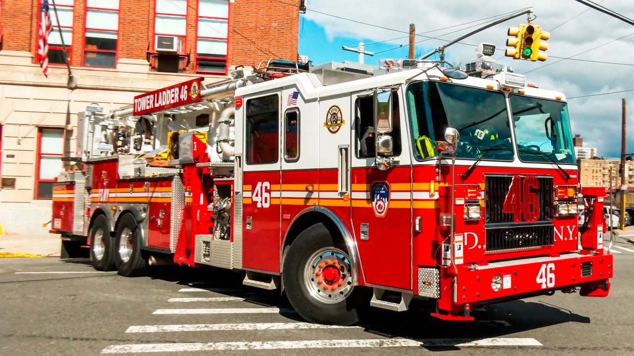 **BRAND NEW 2020 TOWER LADDER 46** First 2020 TL Responds 2nd Due to Auto Extrication