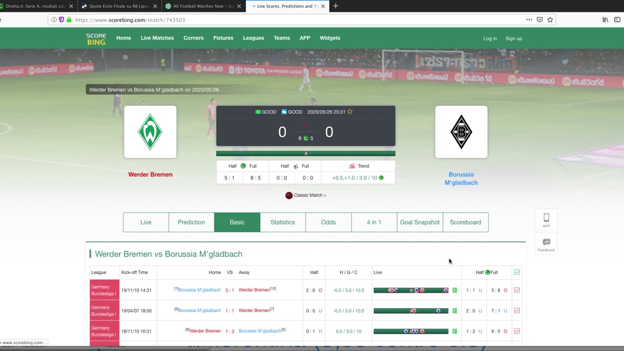 Sito top per analizzare facilmente le statistiche di calcio live in play e storiche tramite grafici
