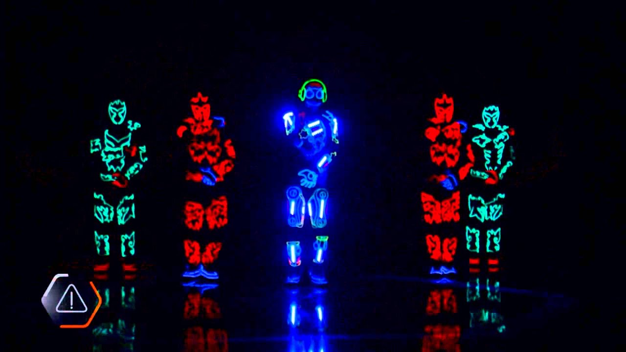 Dance show led, bailarines Light Balance Neon shows Ukraine team dancers in neon suits in LED new