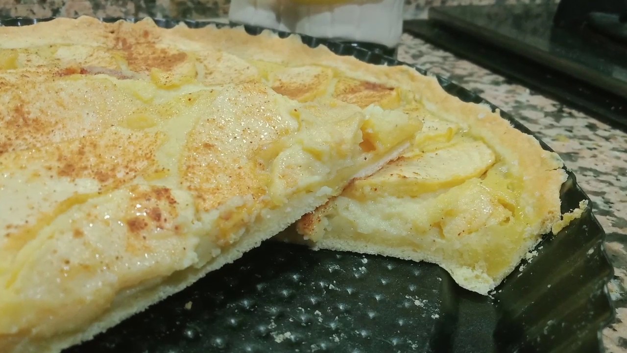 كيكة بالتفاح بمذاق اكثر من رائع تستحق التجربةtarte aux pommes