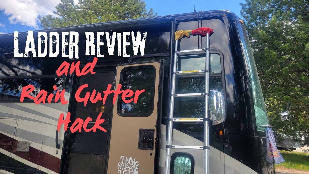 Telescoping Multi-Use Extension Ladder Review and RV Rain Gutter Hack #rvlife #review #amazon #rv