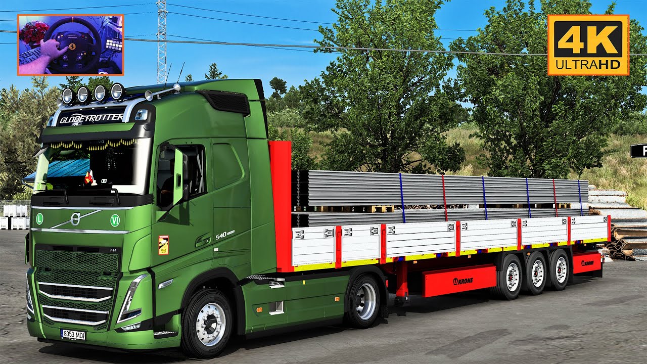 Volvo FH5 FH13 540 | Sines - Porto | ETS2 Gameplay 4K + wheel cam