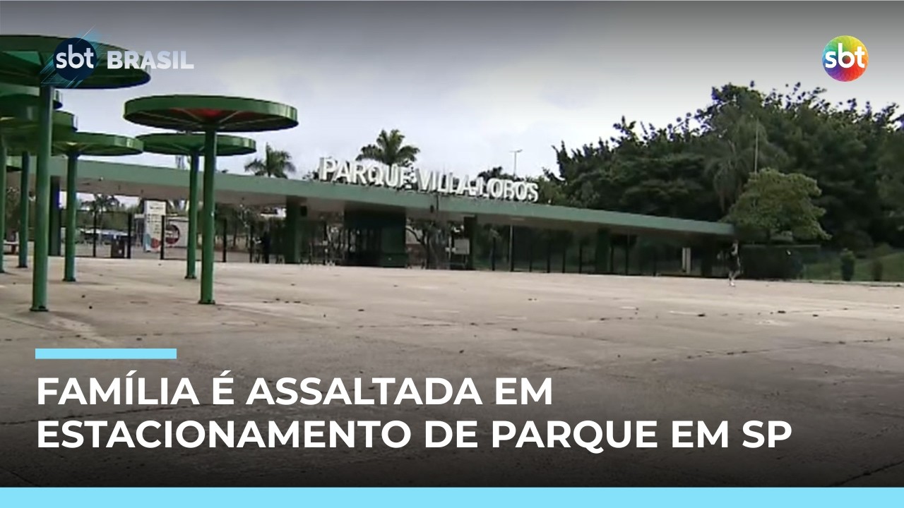 Mãe com filhos pequenos é assaltada em estacionamento de parque em SP | #SBTBrasil