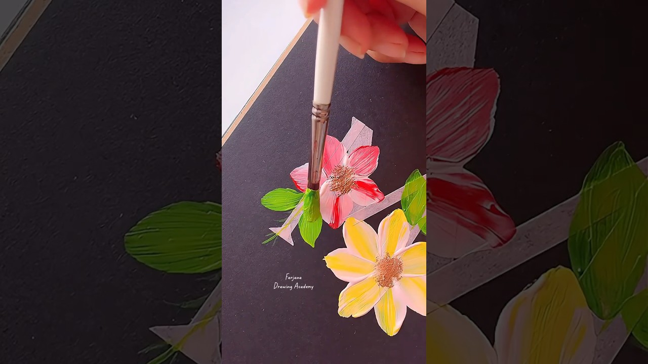 M Letter Floral painting #painting #art #shorts
