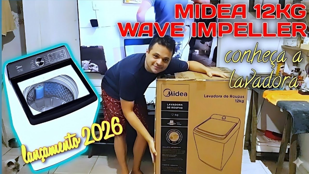UNBOXING LAVADORA MIDEA 12KG WAVE IMPELLER (MAV04W120)