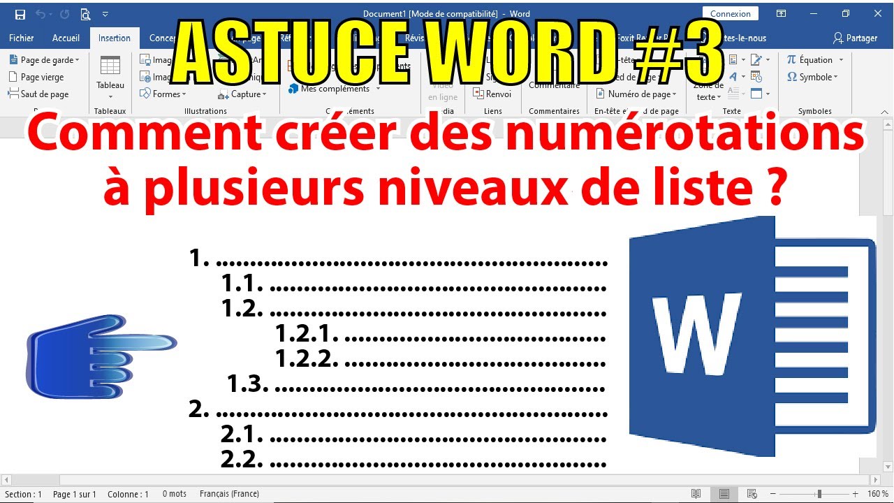 Comment créer des numérotations à plusieurs niveaux de listes dans Word ?