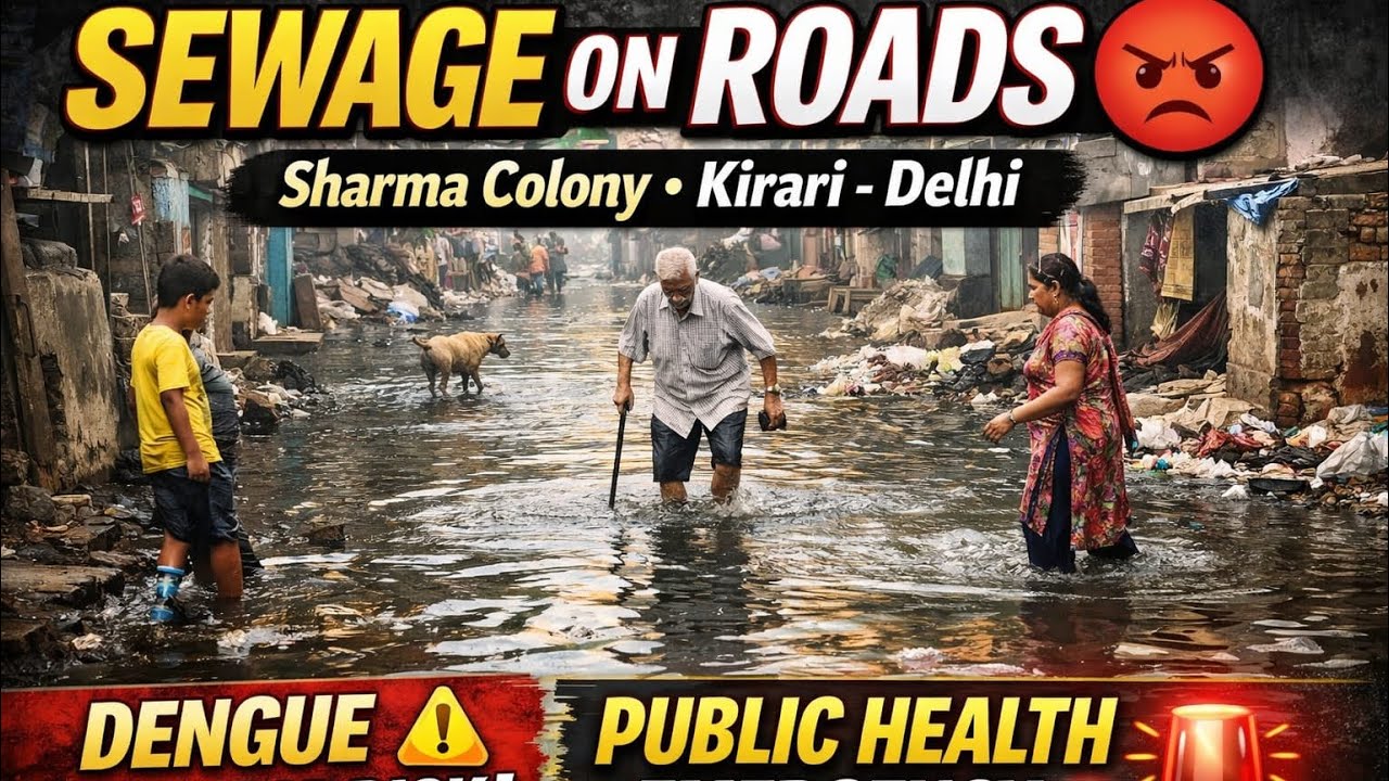 Sewage Water on Roads 😡 | Sharma Colony Kirari Delhi Drowning in Gutter Water | Publc Health DANGER!