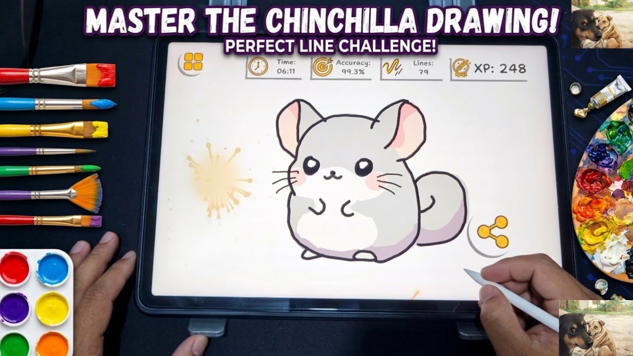Easy Drawing Cute Chinchilla, Colouring, and Painting: and 2 More Animals.