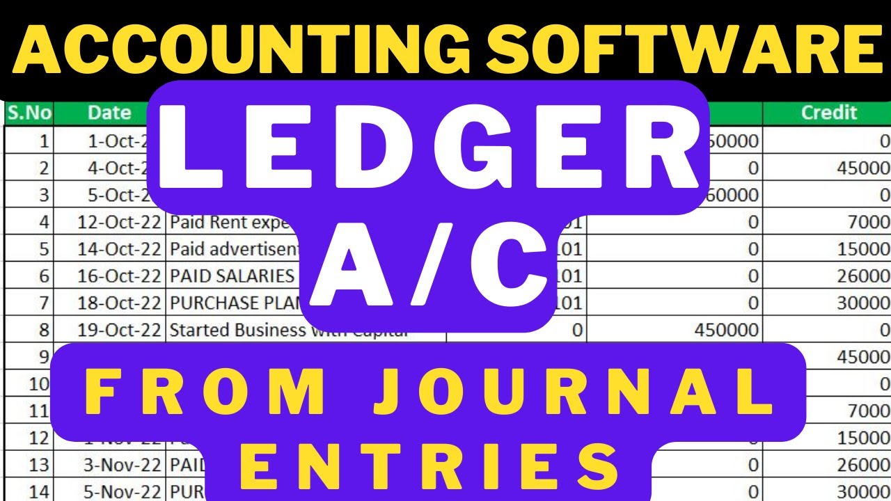 FULLY AUTOMATIC ACCOUNTING SOFTWARE IN EXCEL | AUTOMATIC LEDGER ACCOUNTS FROM JOURNAL ENTRIES