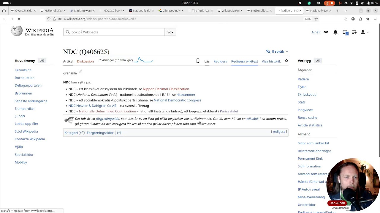 Översätter Wikipediaartikeln Nationally determined contribution från engelska