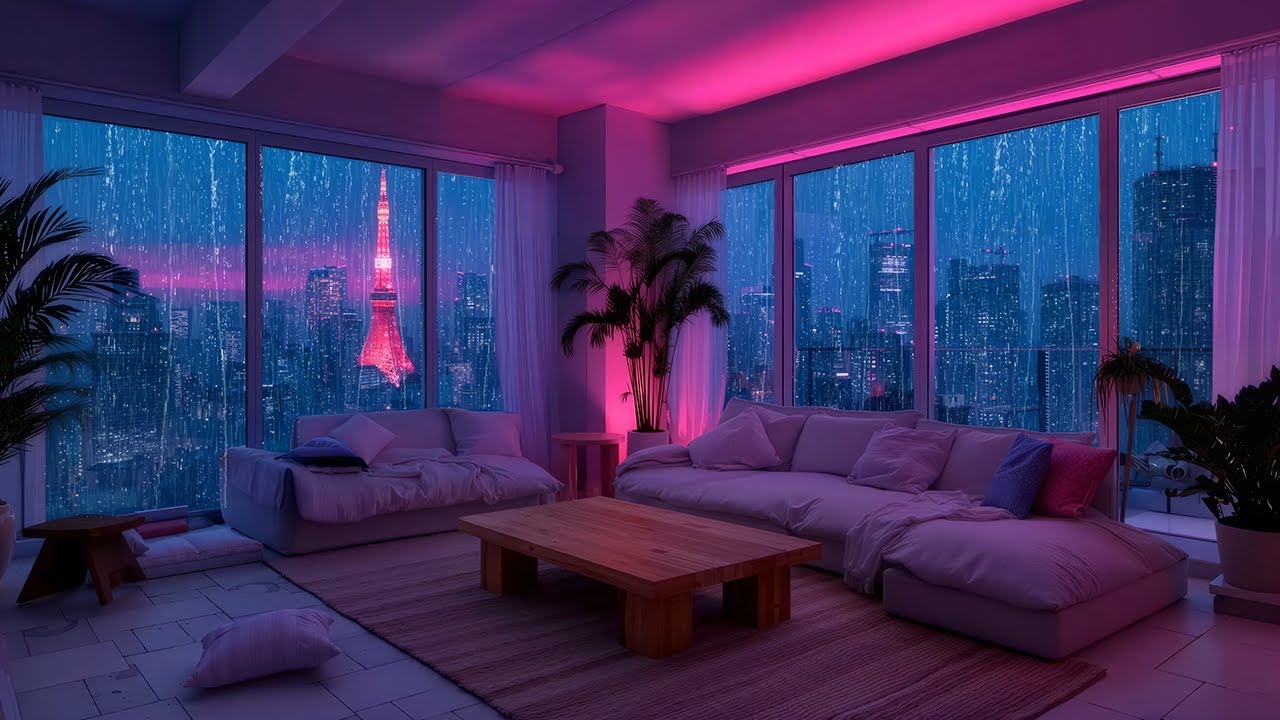 80s Lofi City Night ☔️🌃  Lofi Chillhop | Instrumental Beats for Reading & Work