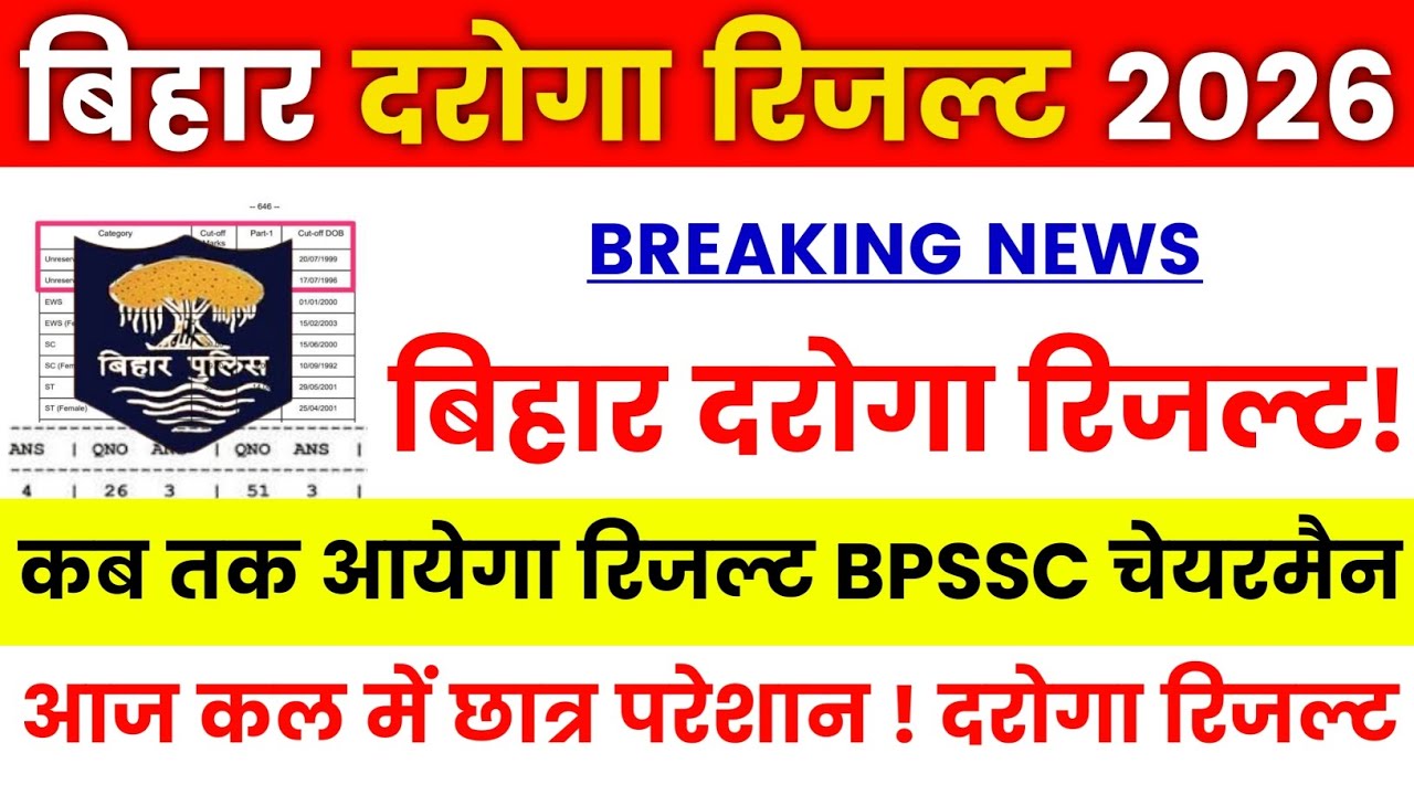 Bihar Daroga Result 2026 | Bihar Daroga Result Date 2026 | Bihar Daroga Cutoff 2026 | Daroga Result