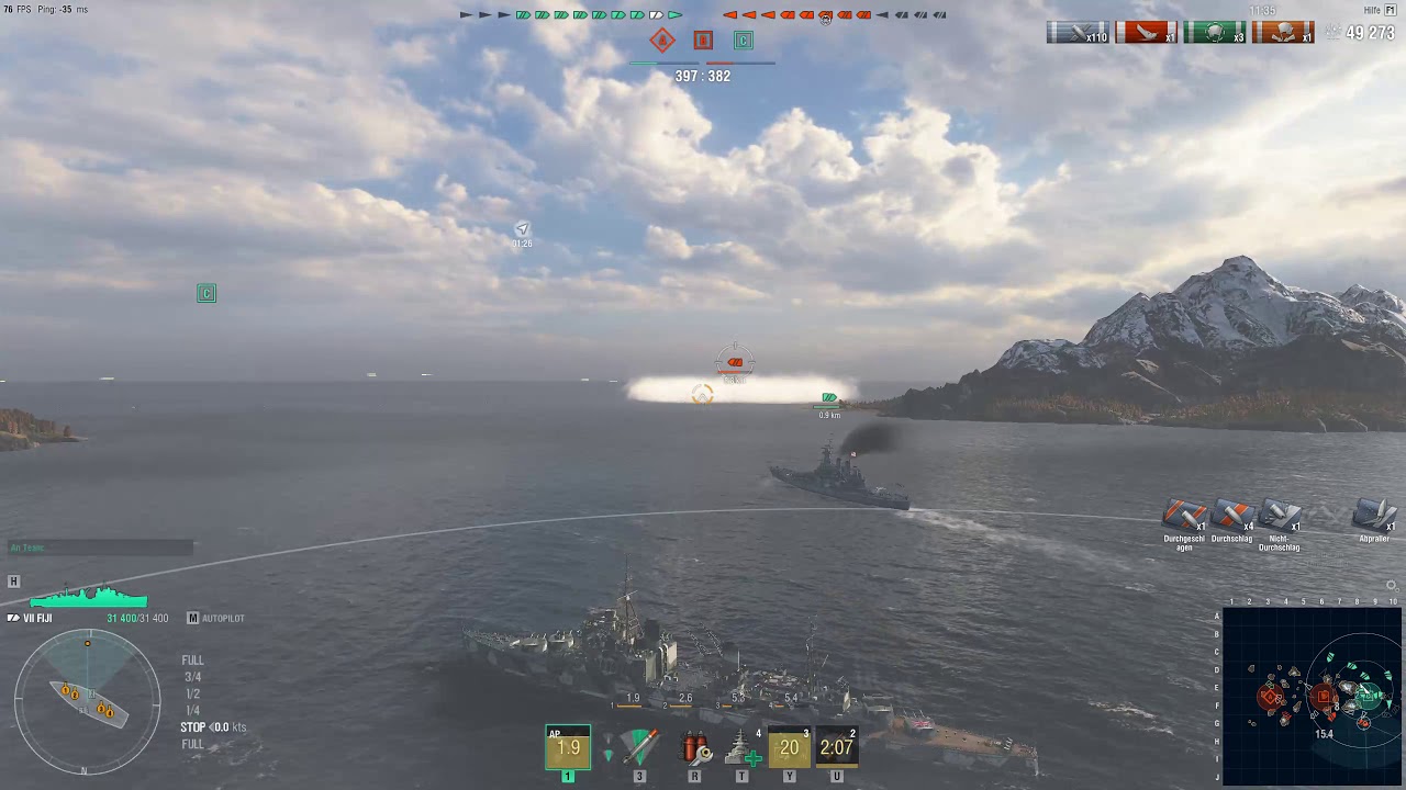 World of Warships, Fiji, Random Battle