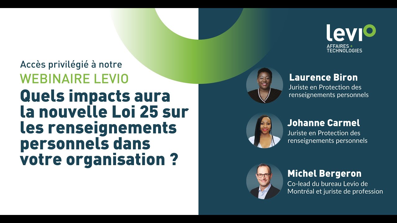 Webinaire Levio - Loi 25