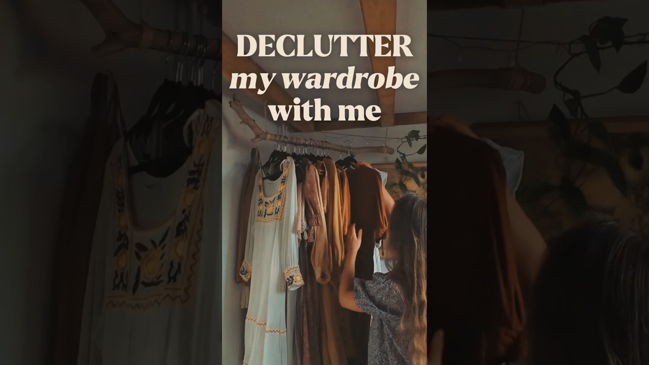 DECLUTTER my sustainable wardrobe with me. Keep or share my dress collection? #thrifted #handmade