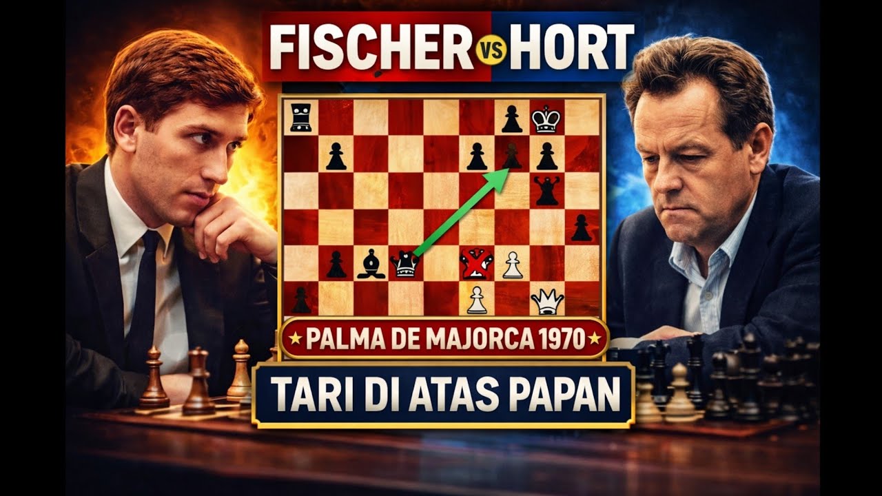 PERTUNJUKAN KELAS DUNIA: Bobby Fischer Menari di Atas Papan vs Hort”(@ChessbaseIndonesia) 