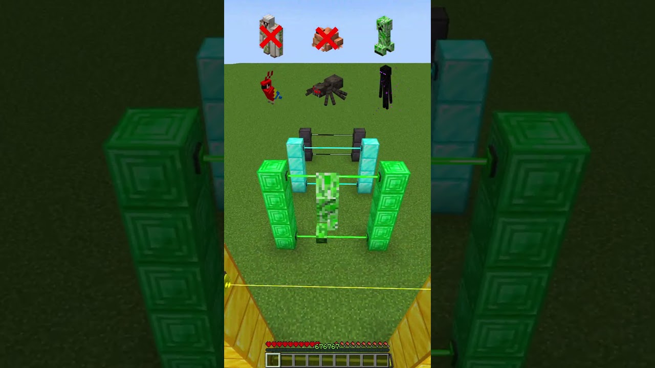 Which Minecraft Mob Can Survive Lasers Gap Jump? 🤯#mychannel