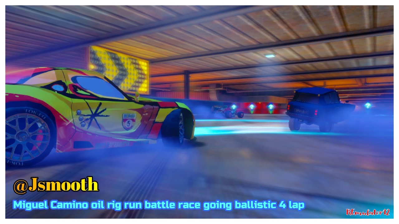 Cars 2 The Video Game | Miguel Camino - Battle Race (Going Ballistic) | Oil Rig Run 4 Laps