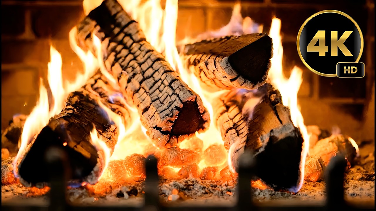 🔥 Cozy Burning Fireplace LIVE with Soothing Crackle Sounds & Warm Ambience for Deep Sleep 4K