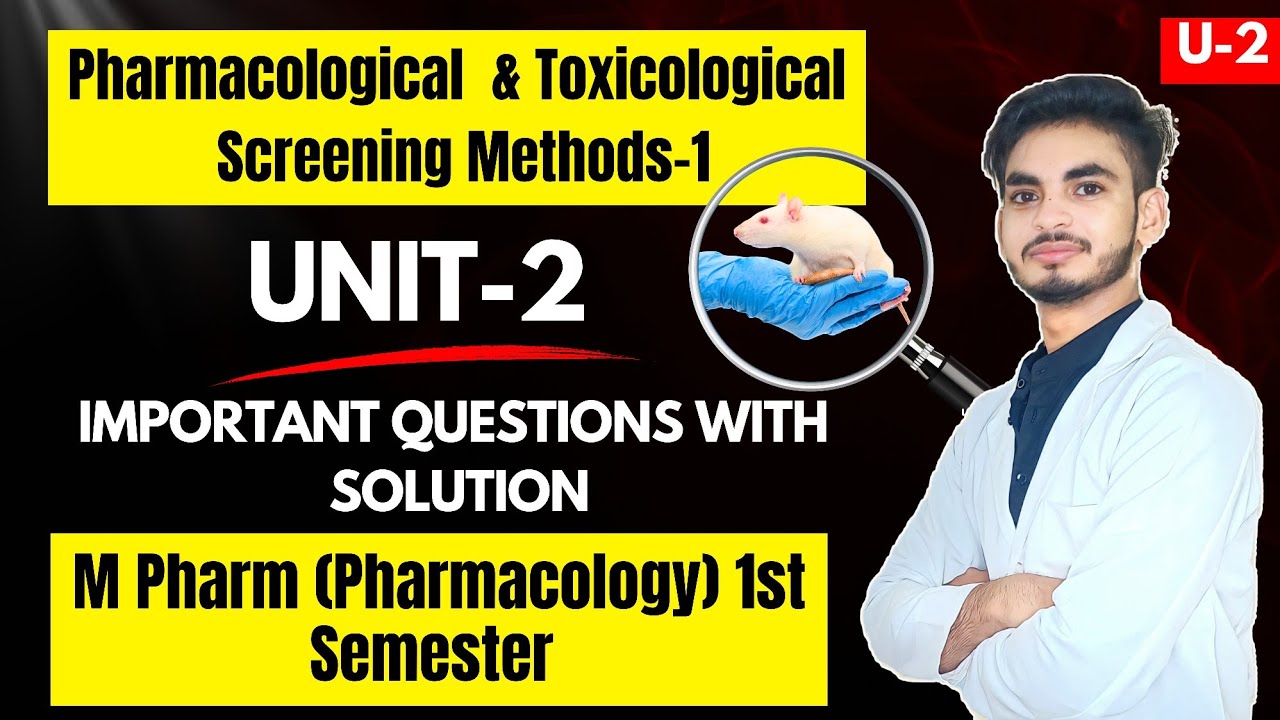 Unit-2| Pharmacological and toxicological screening methods M Pharm 1st sem| Important Questions|CNS