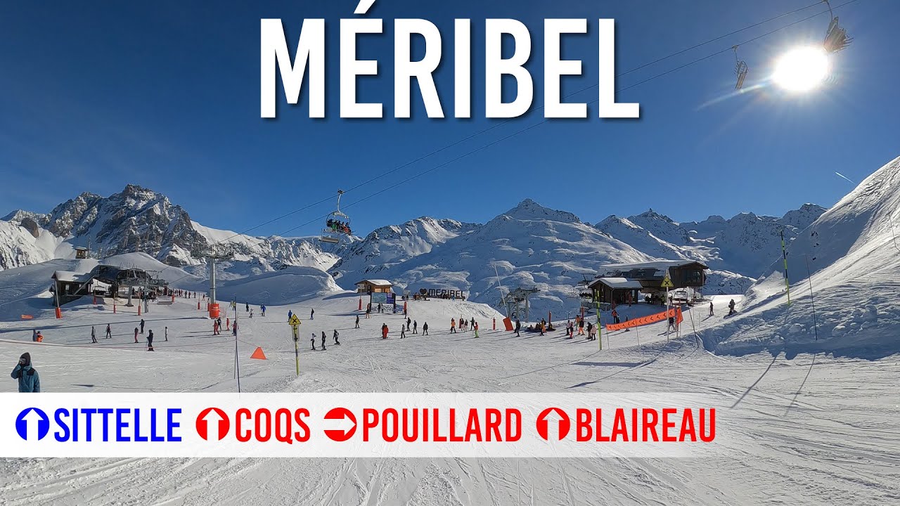 Skiing pistes 'Sittelle', 'Coqs', 'Pouillard' and 'Blaireau' in Méribel, Les 3 Vallées