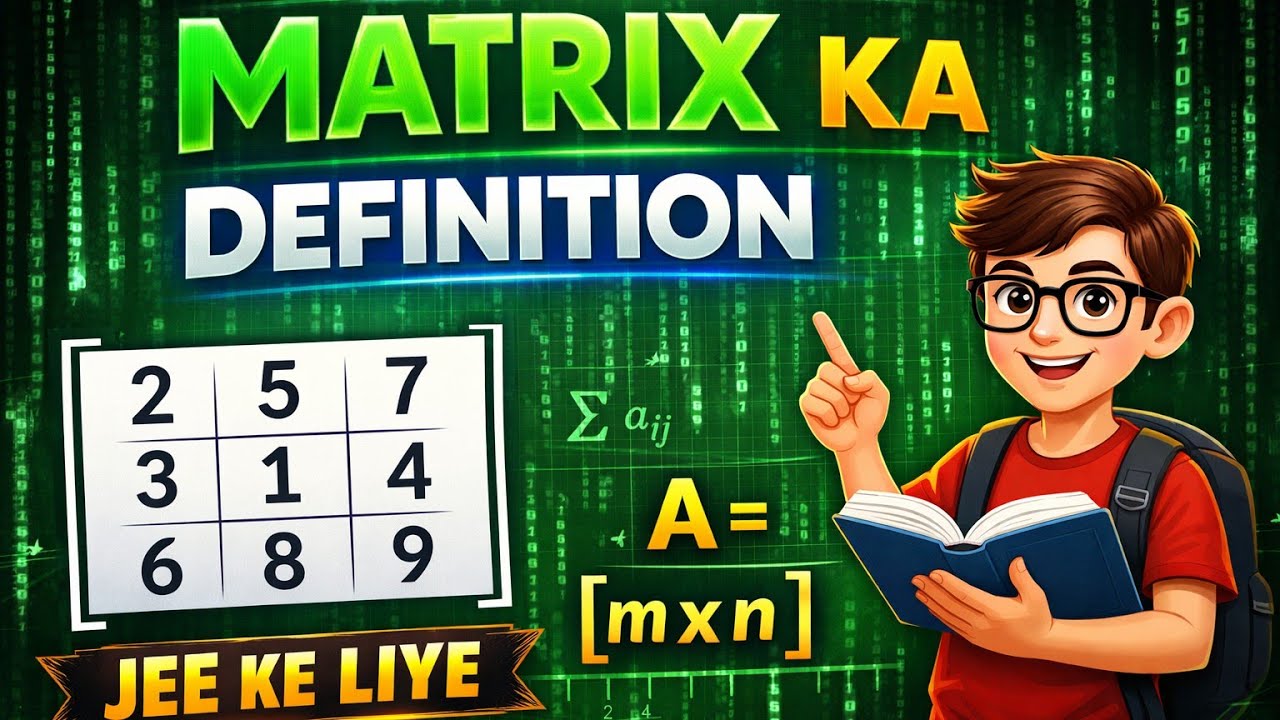 Matrix in Mathematics | Definition of Matrix | m×n Matrix | Basic Example | Hindi Explanation