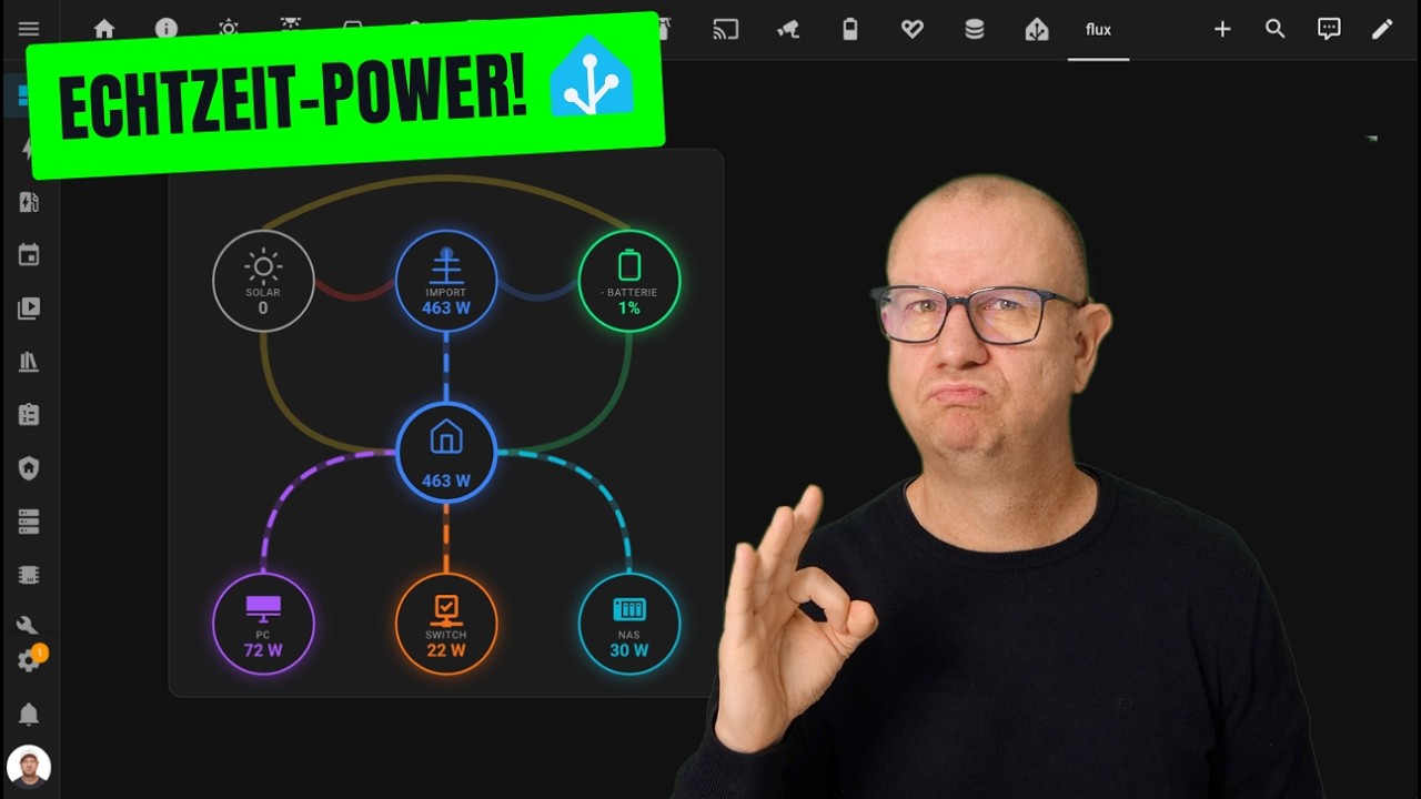 ⚡ Power Flux Card f&uuml;r Home Assistant &ndash; Stromfluss im Dashboard visualisieren!