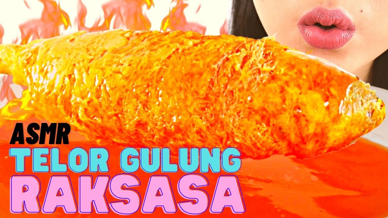 YUK BISA YUK🥲 ASMR NGABISIN TELOR GULUNG SUPER RAKSASA PAKE STICK DRUM🥁🥚