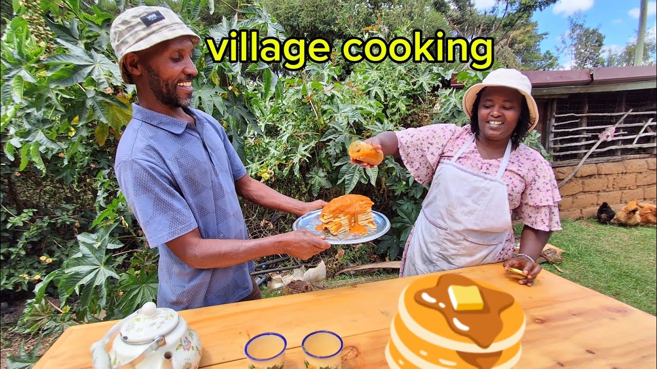Traditional African Village Pancakes From Scratch 🥞 | Natural Syrup & Village Cooking 🌄