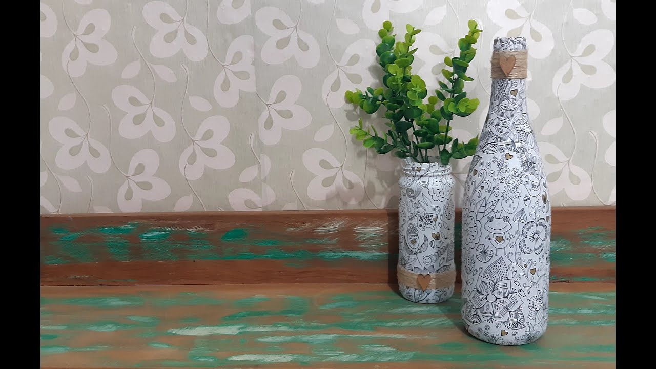 RECICLAGEM : Garrafa Decorada com Guardanapo