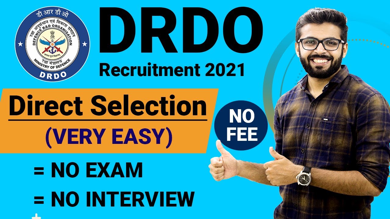DRDO Recruitment 2021 | Direct Selection (Very Easy) | No Exam, Interview, FEE | Apprenticeship