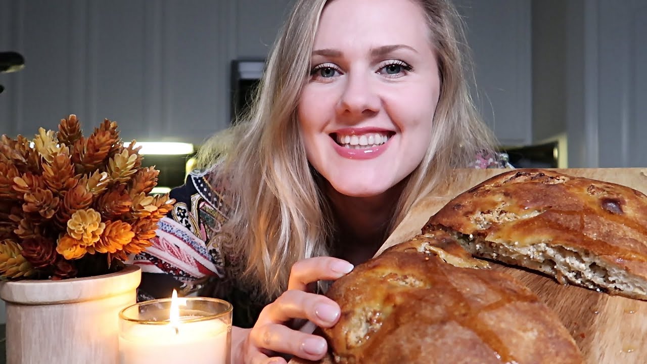 ASMR 🥙 Cooking Session 🥙 Cauliflower Stromboli 🍂 Kneading Dough, Chopping, Eating