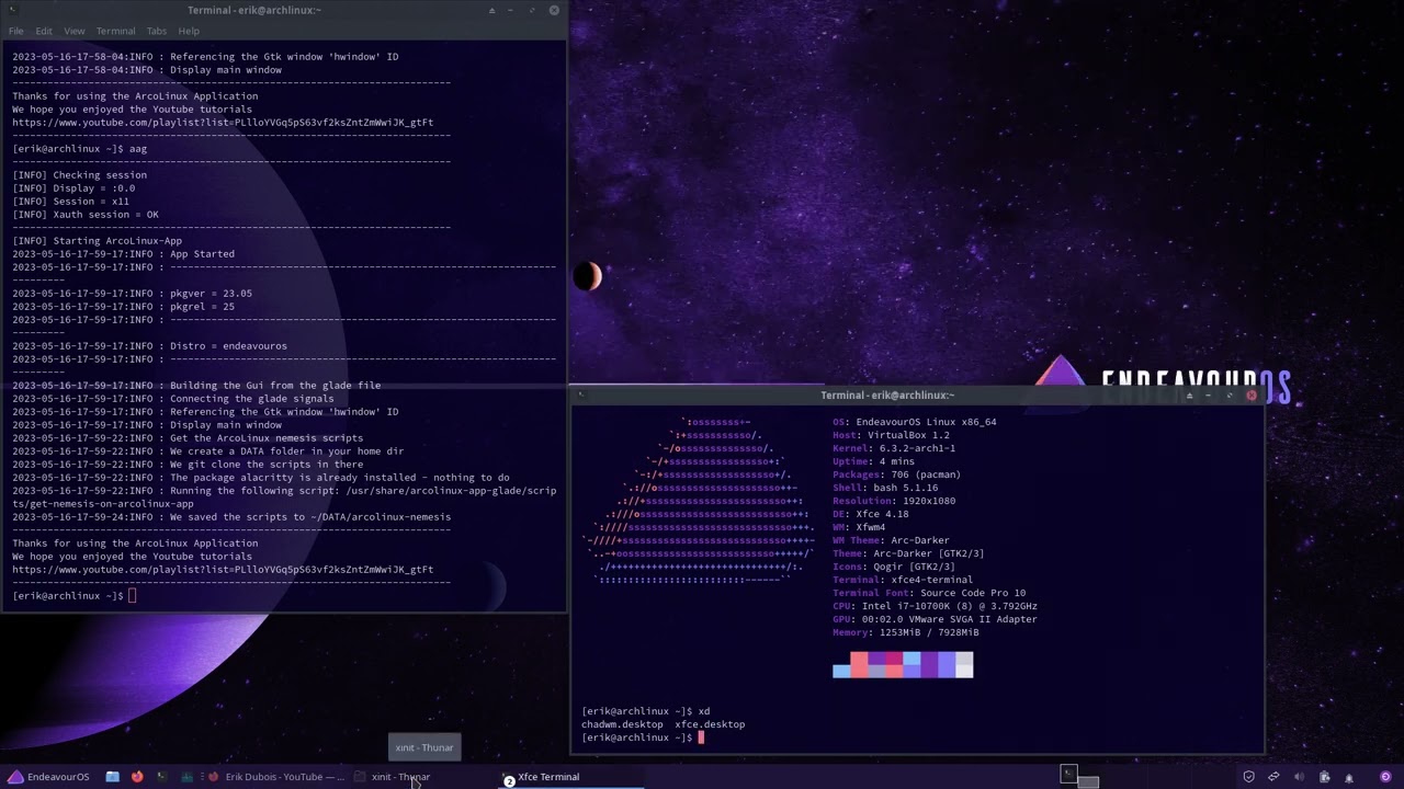 ArcoLinux : 3571 Remove lightdm and use startx (xinit) to launch Chadwm