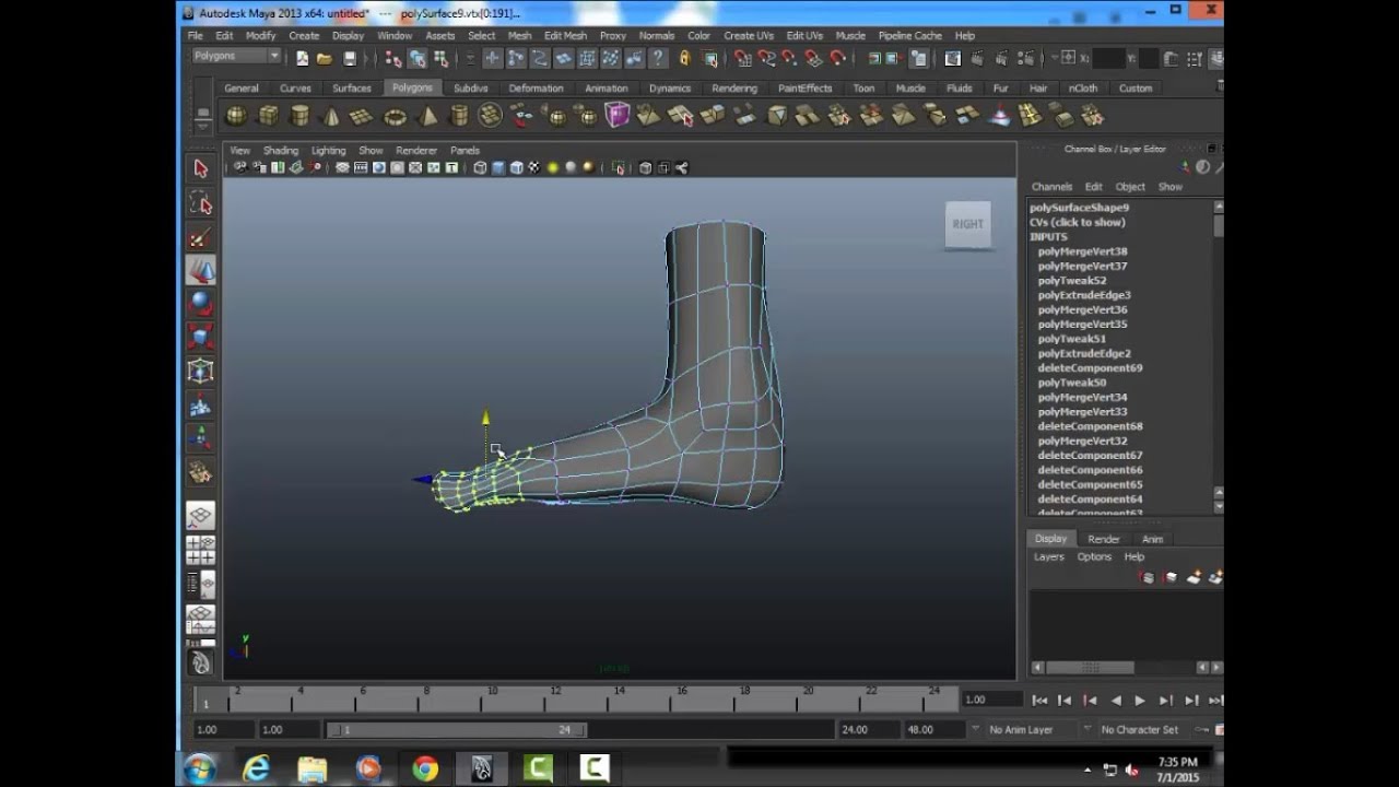 Maya modeling: Foot