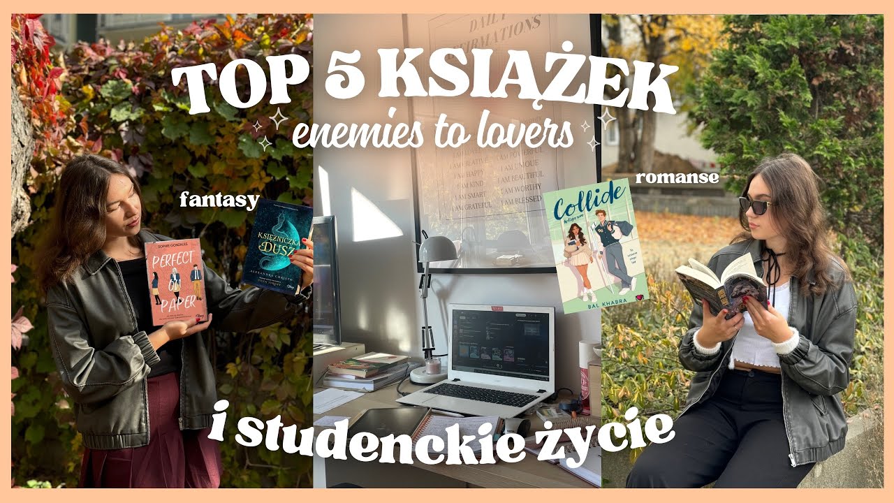 STUDENCKI VLOG 📚🎀 i TOP 5 KSIĄŻEK ENEMIES TO LOVERS 🔥 🩷