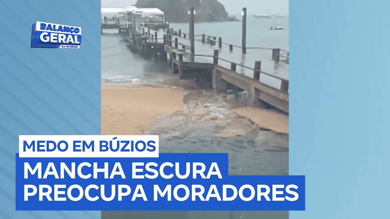 Aparecimento de mancha escura preocupa moradores e comerciantes da Praia do Canto, em Búzios (RJ)