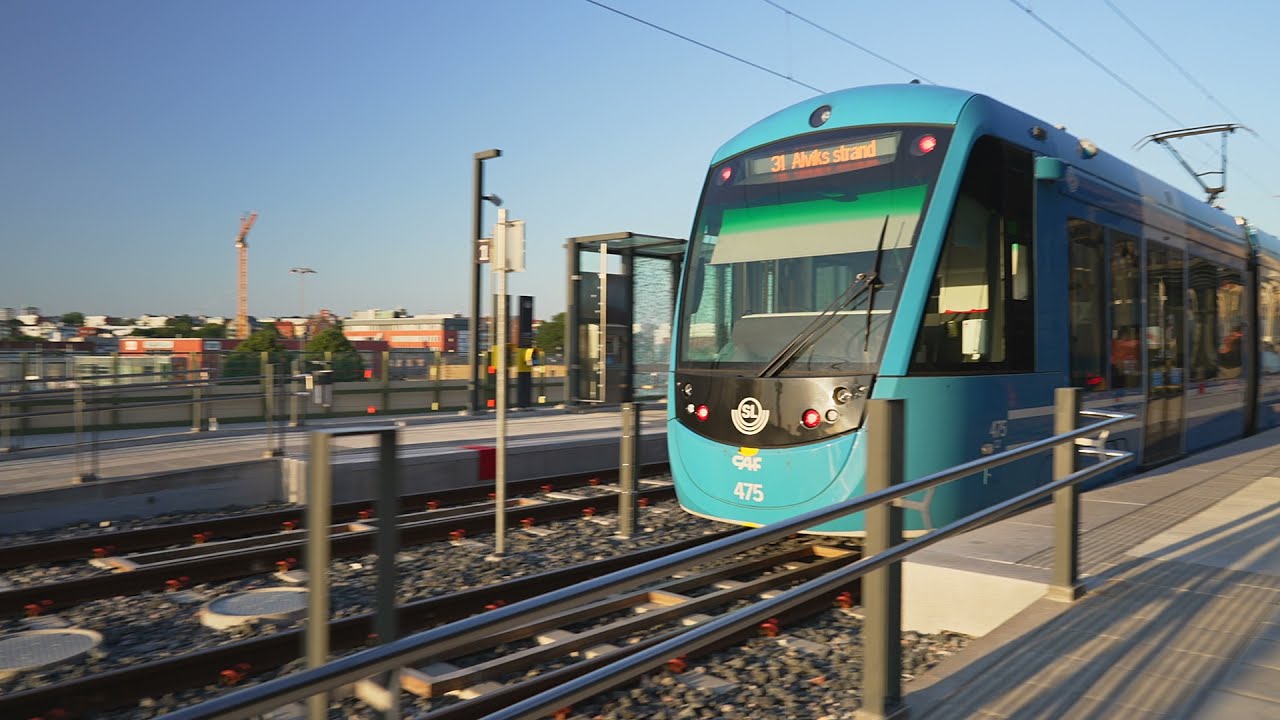 Sweden, Stockholm, tram ride from Bromma Blocks to Alviks strand