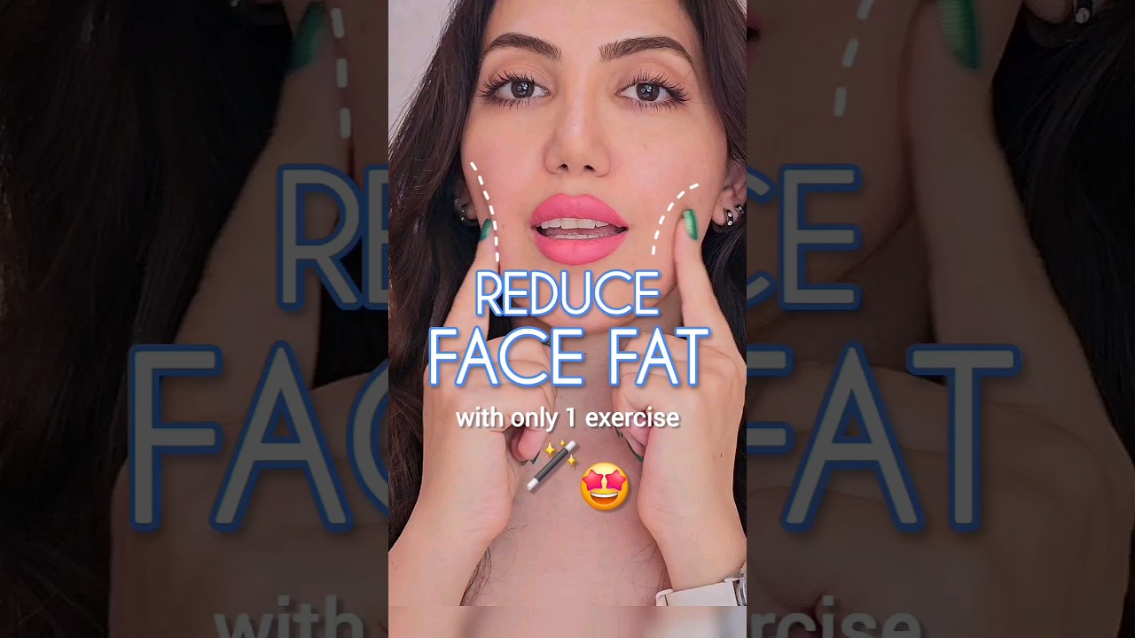 Reduce Face FAT with only 1 exercise 🤩 #faceyoga #facialyoga #facemassage #facefat #face