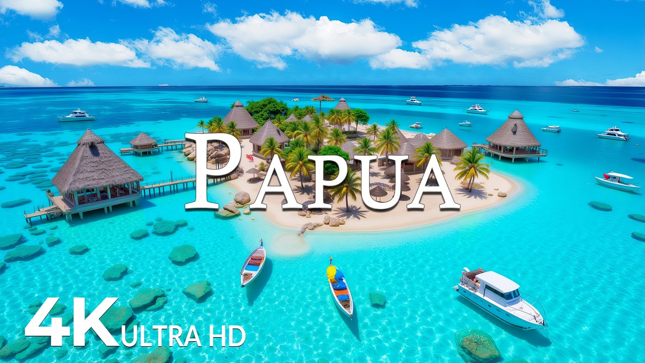 FLYING OVER PAPUA (4K UHD) &ndash; Soothing Music Along With Beautiful Nature Video - 4K Video ULTRA HD
