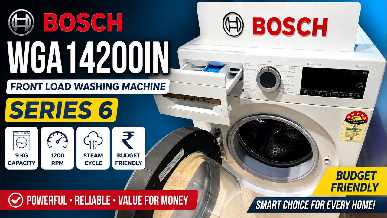 Bosch Series 6 9kg Front Load Washing Machine Review | Best Front Load Under ₹40,000? | WGA14200IN