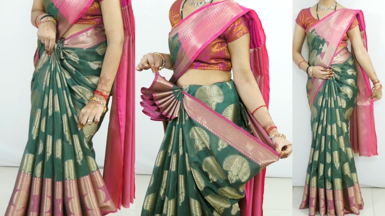 How to Look Slim & Tall in Tissue Silk Sarees | Step-by-Step Draping Tutorial for Beginners