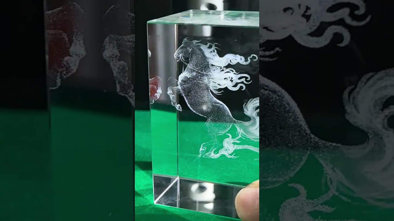Happy New Year 2026! 3D Inner Crystal Laser Engraving Hourse