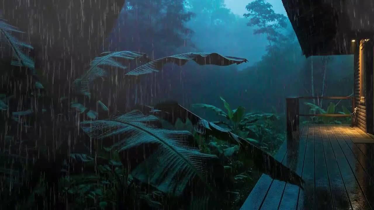 Drift to Sleep with Calm Rain Sounds and Soft Rumble at Cozy Cabin 🌧️