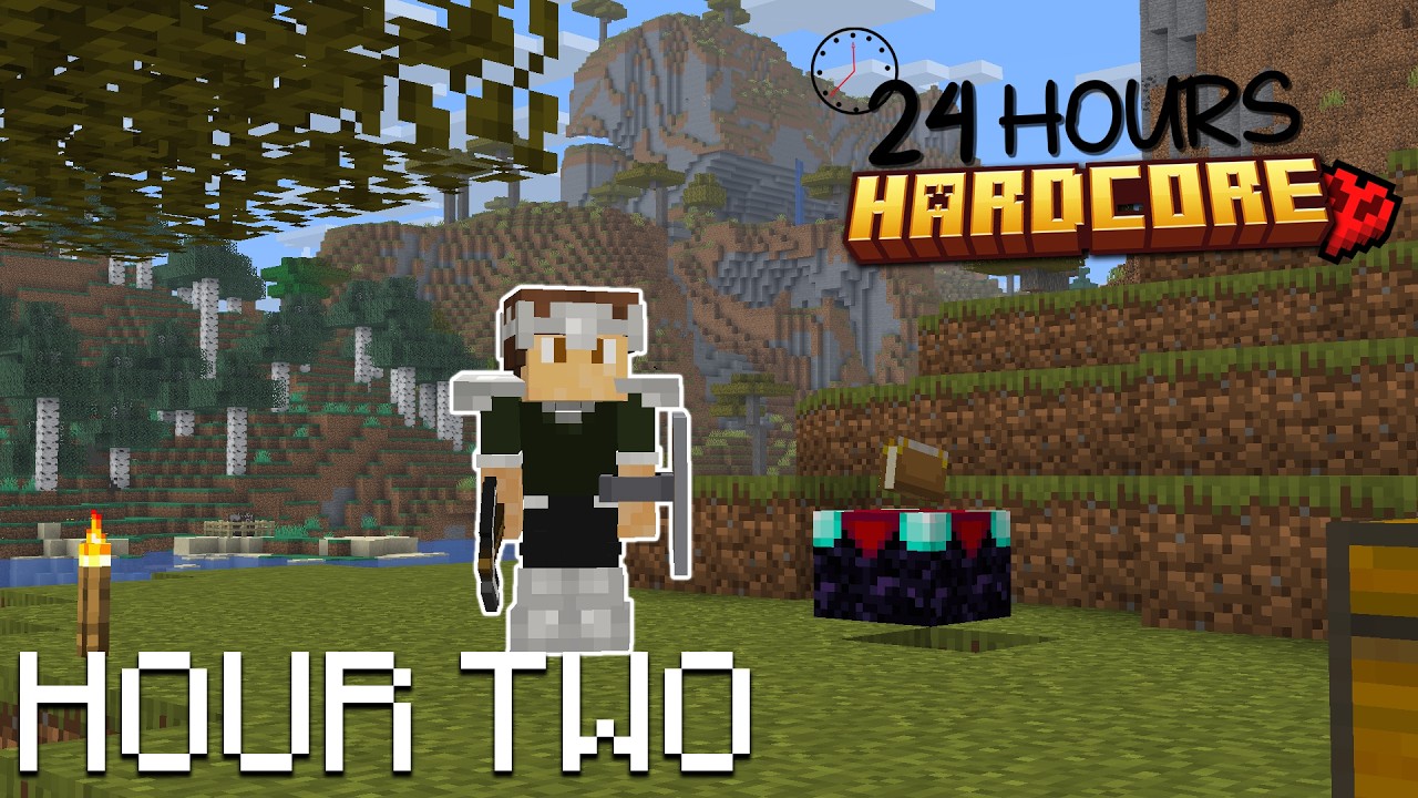 Our First Diamonds in Hardcore! | HOUR TWO | 24 Hours in Hardcore Minecraft