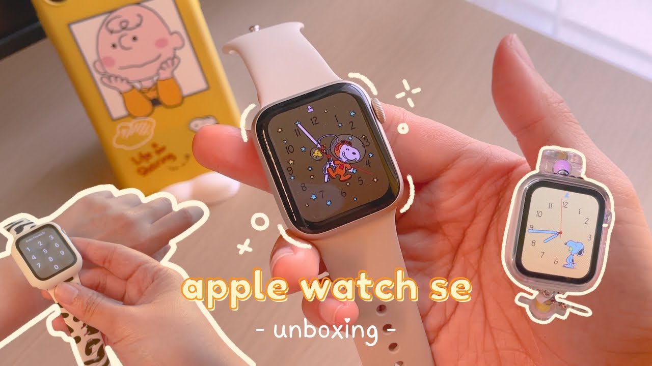 unboxing apple watch se 2nd gen (starlight 40mm) 💖 | aesthetics & cute watch bands | mini vlog 🐄