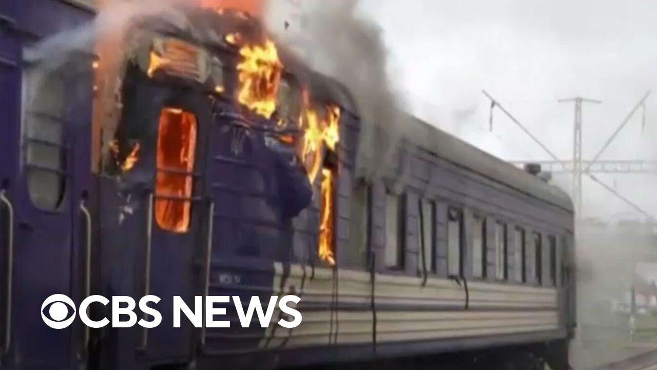 Russian drone hits train near Ukraine-Poland border shortly after European officials passed through