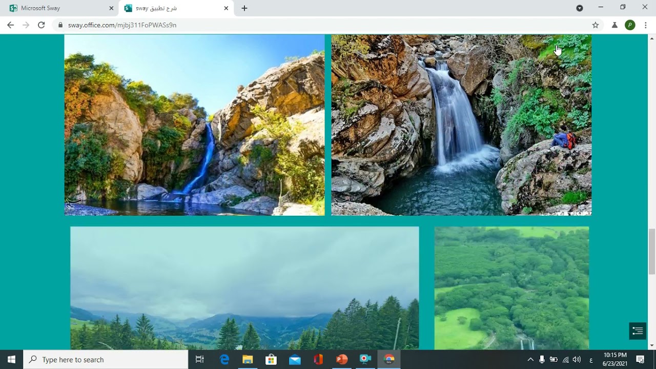 إضافة صور  أو فديو للعرض على     sway ج3