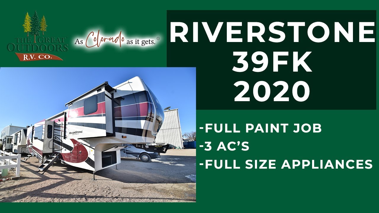 New 2020 FOREST RIVER RIVERSTONE 39FK Front Kitchen Super Luxury Fifth Wheel Custom Paint Colorado